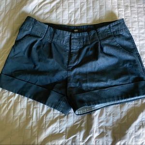 Shiny Dark Blue Dress Shorts